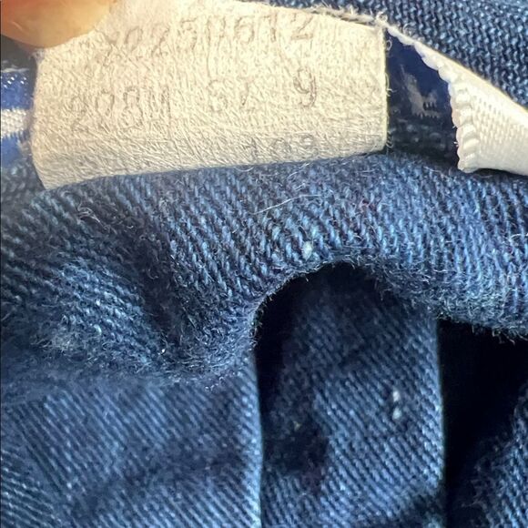 Vintage Levis Junior Size 9 Pin-Striped Blue Denim Jeans Pleated High Rise 24 - Picture 13 of 13